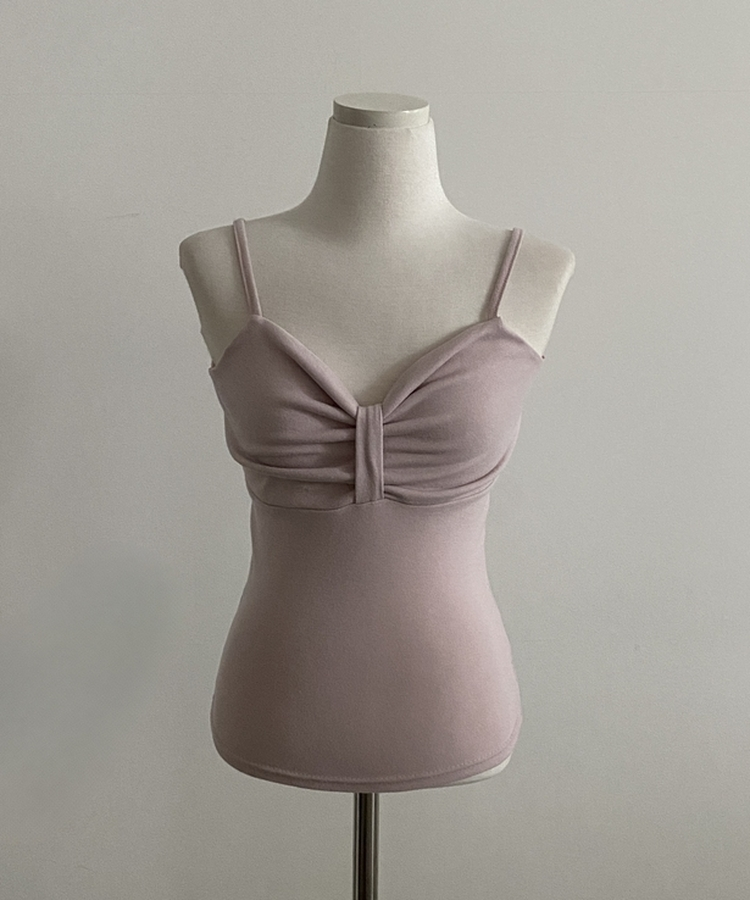 リボンスリーブレスキャミソール(6color)