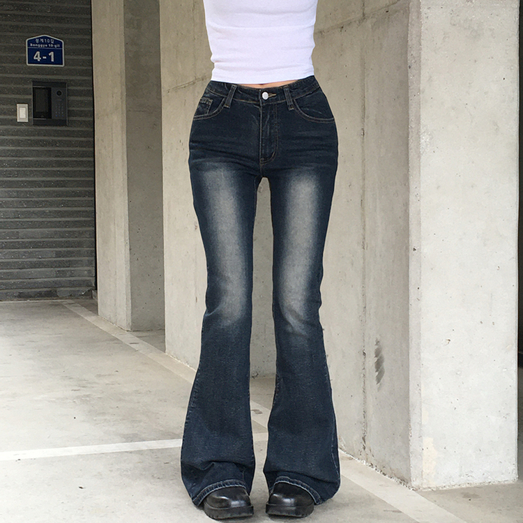 【丈別】ウォッシュドブーツカットデニムパンツ DEEP DENIM