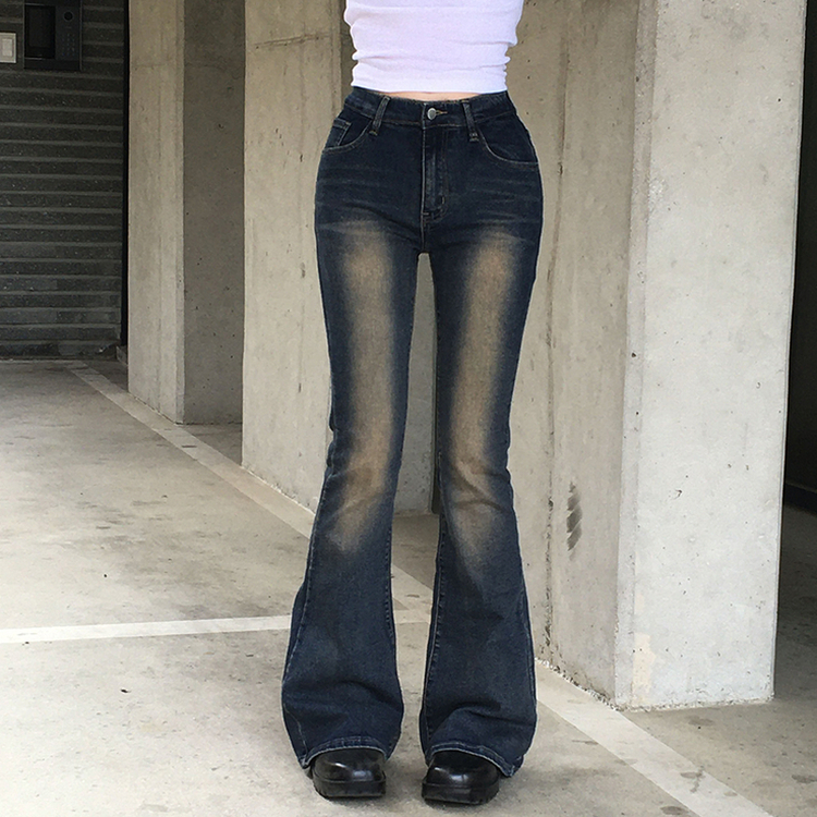 【丈別】ウォッシュドブーツカットデニムパンツ VINTAGE DEEP BLUE