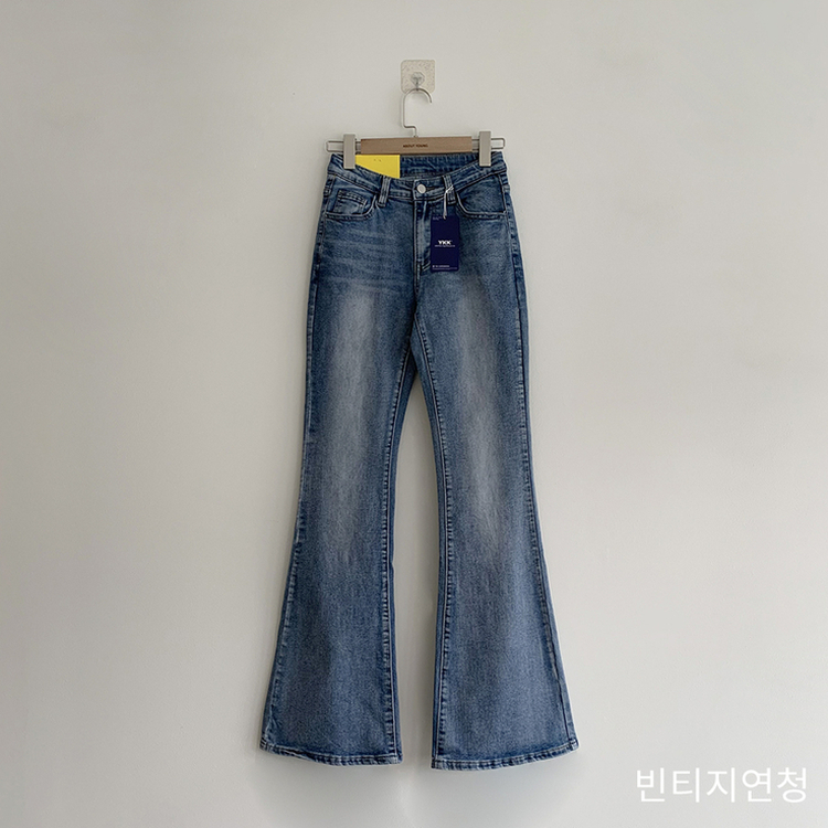 【丈別】ウォッシュドブーツカットデニムパンツ