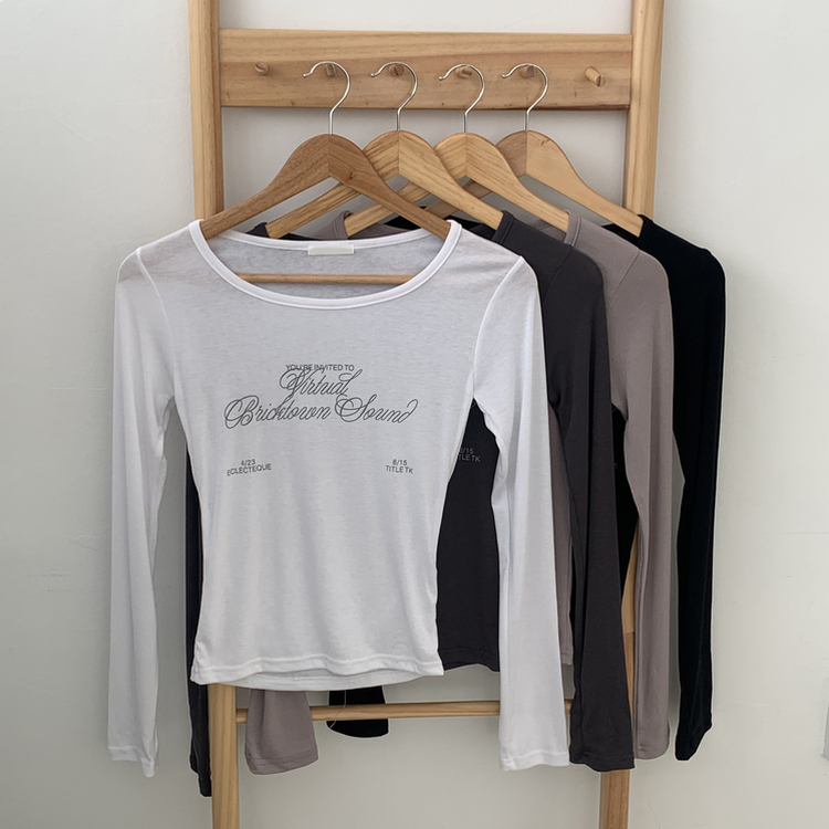 デイリーレタリング長袖Tシャツ