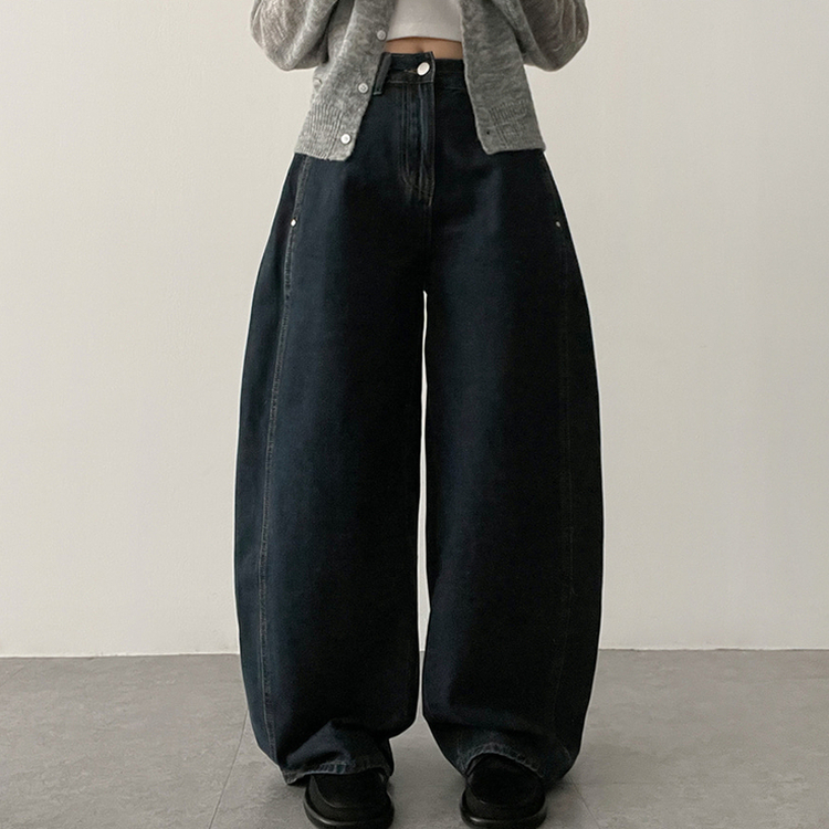 【丈別】ワイドバルーンデニムパンツ GRAYISH BLUE