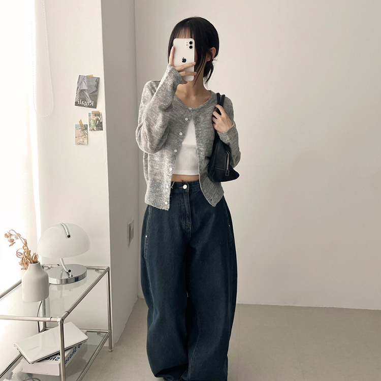 【丈別】ワイドバルーンデニムパンツ GRAYISH BLUE