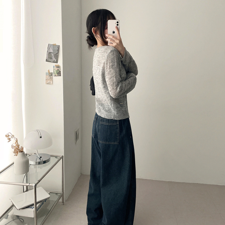 【丈別】ワイドバルーンデニムパンツ GRAYISH BLUE