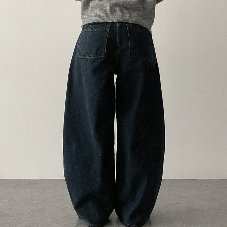 【丈別】ワイドバルーンデニムパンツ GRAYISH BLUE