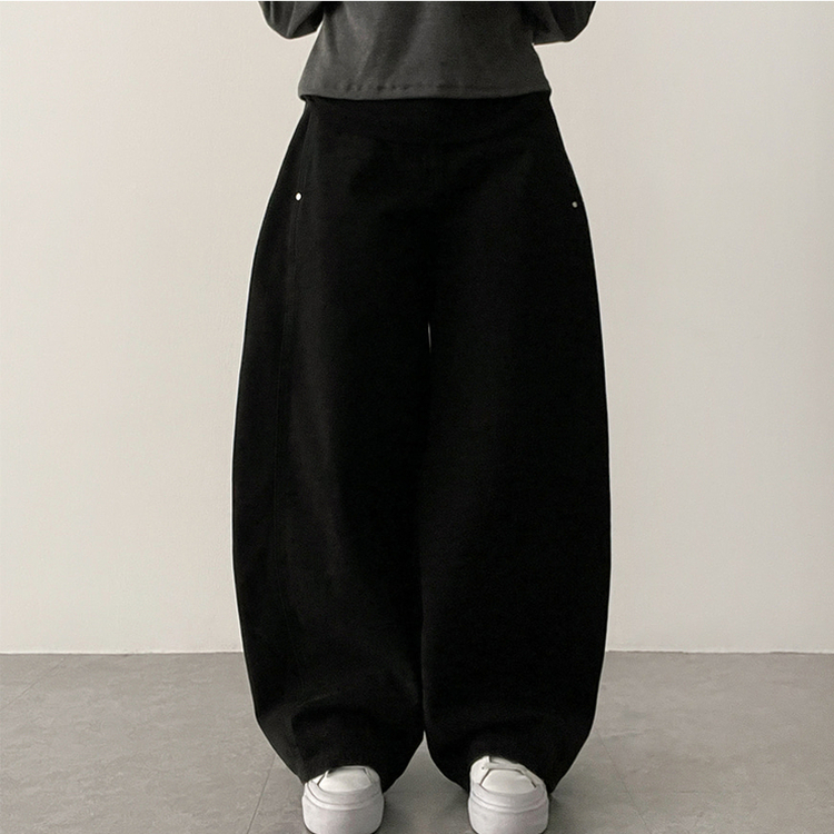 【丈別】ワイドバルーンデニムパンツ BLACK