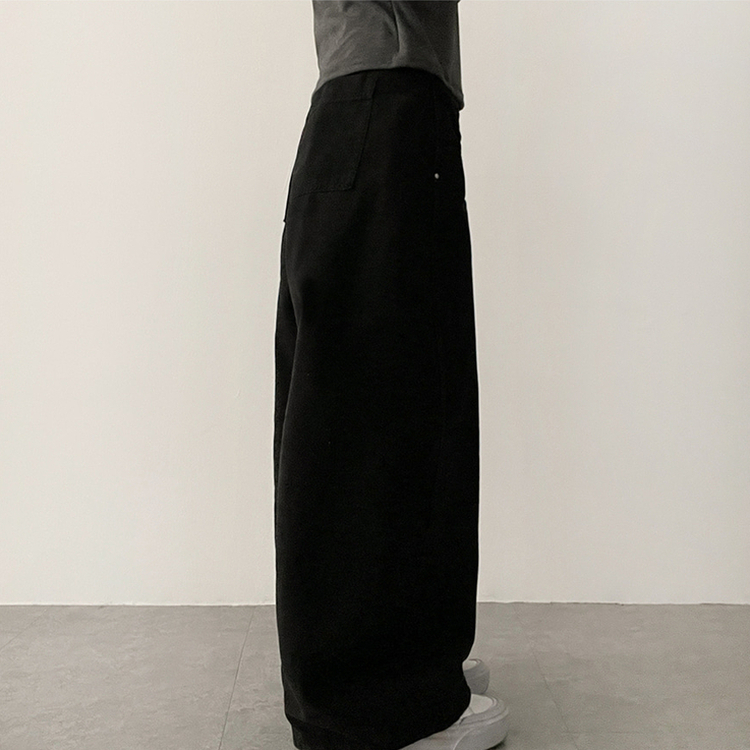 【丈別】ワイドバルーンデニムパンツ BLACK