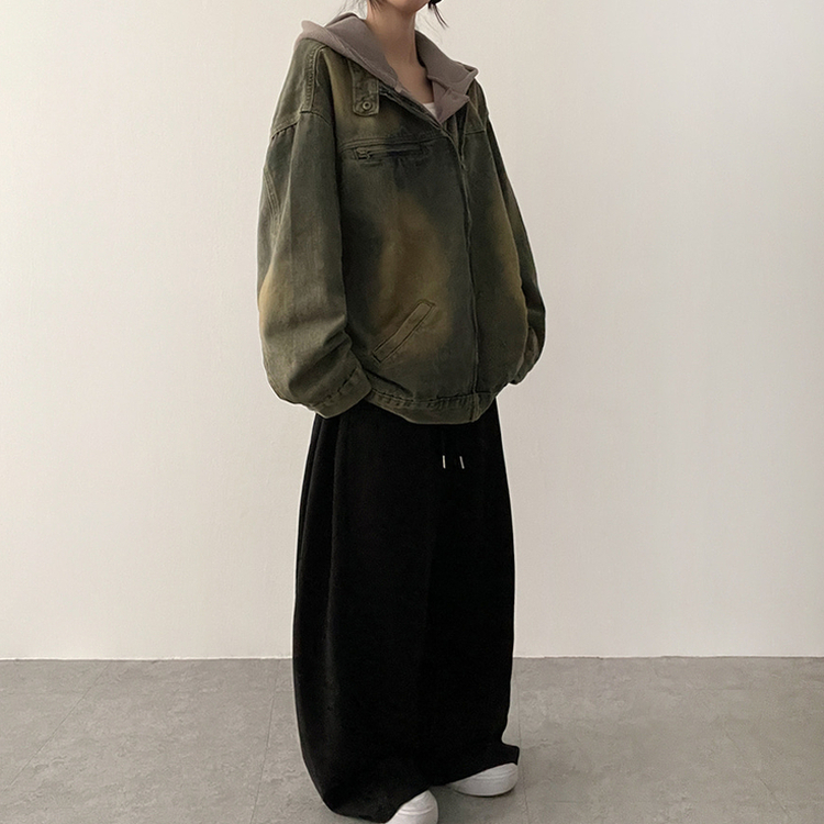 【丈別】ワイドバルーンデニムパンツ BLACK