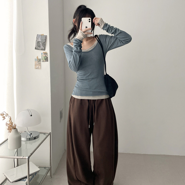 デイリーサイドピンテックトレーニングパンツ DARK BROWN