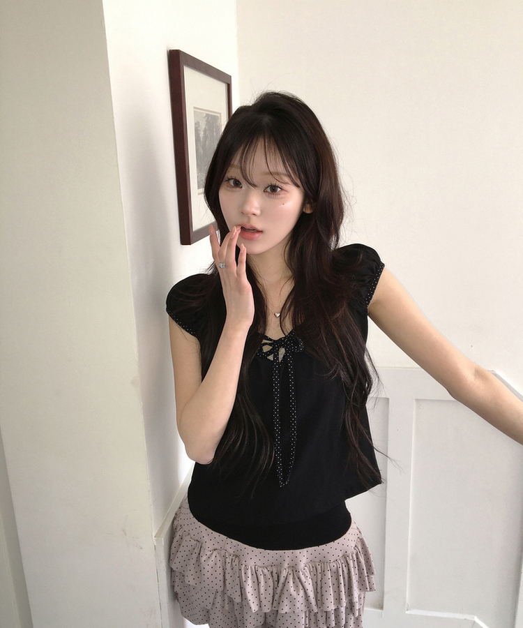 ドットパフTシャツ BLACK