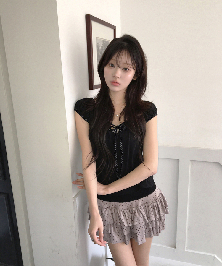 ドットパフTシャツ BLACK