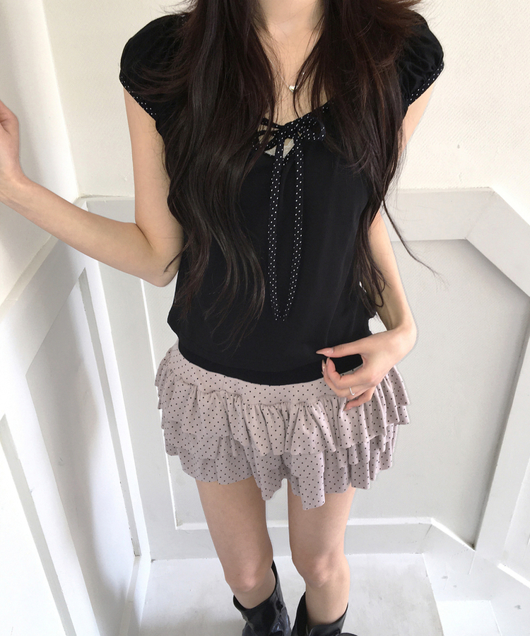 ドットパフTシャツ BLACK