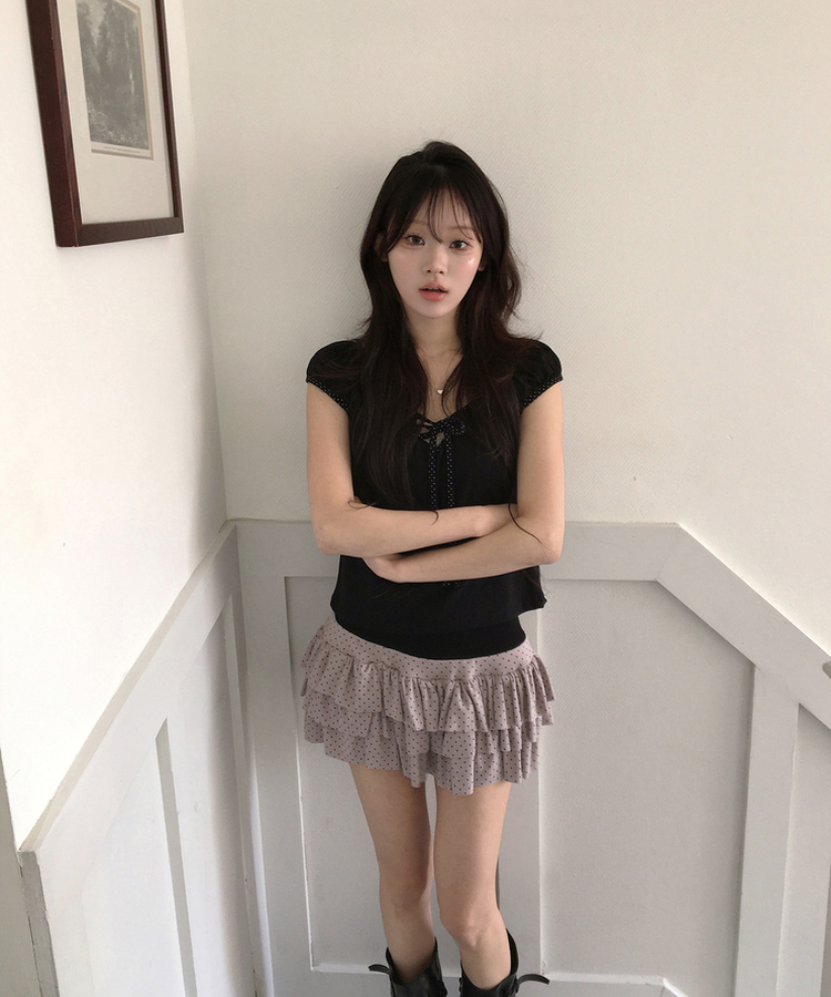 ドットパフTシャツ BLACK