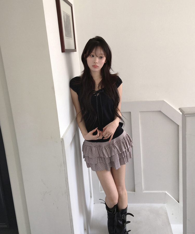 ドットパフTシャツ BLACK