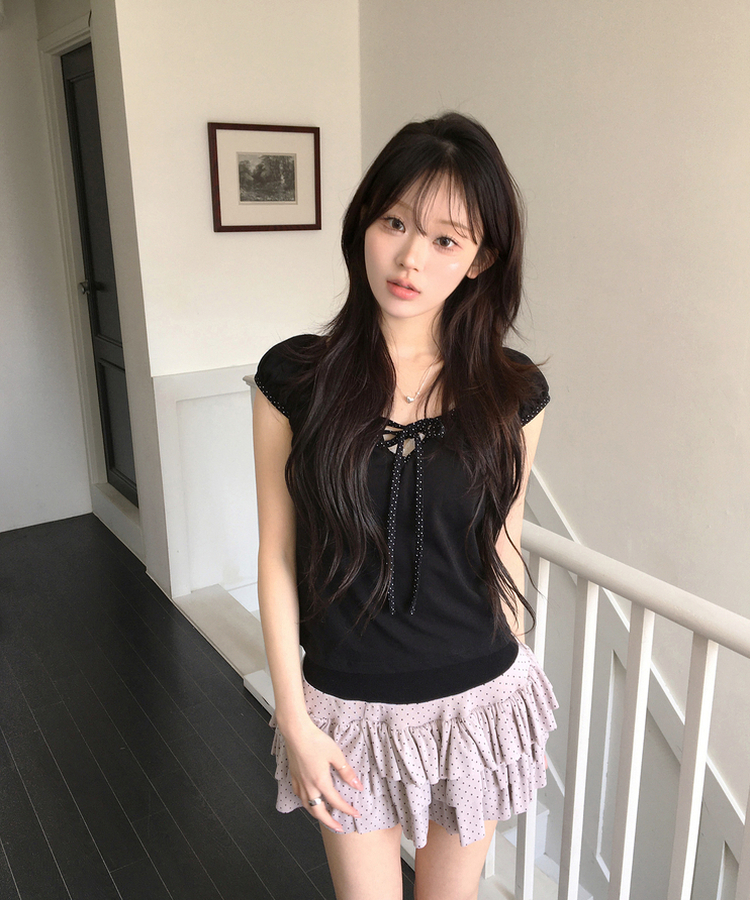 ドットパフTシャツ BLACK