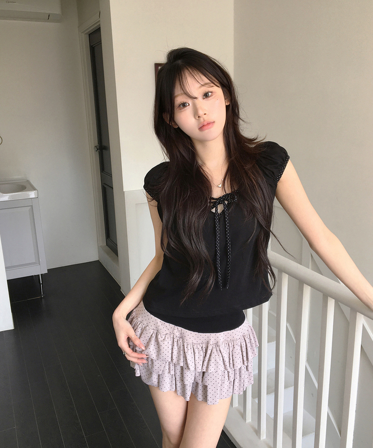 ドットパフTシャツ BLACK