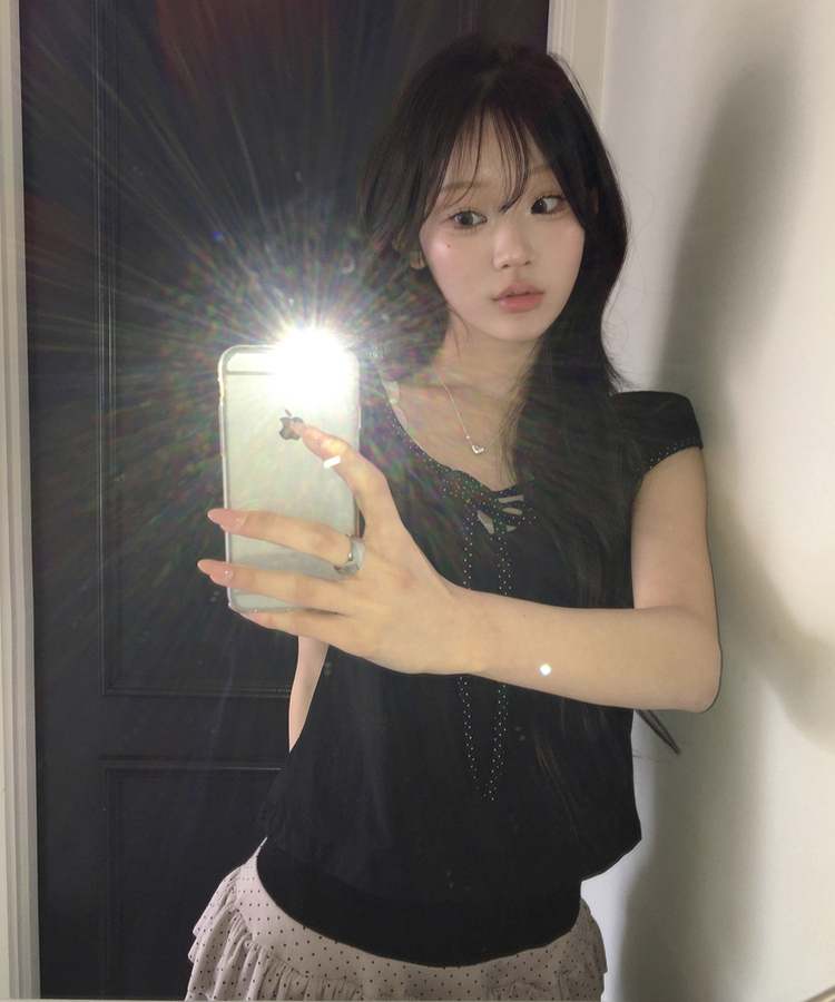 ドットパフTシャツ BLACK