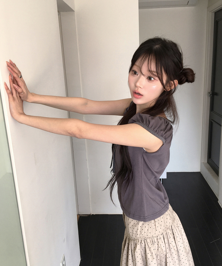 ドットパフTシャツ CHARCOAL