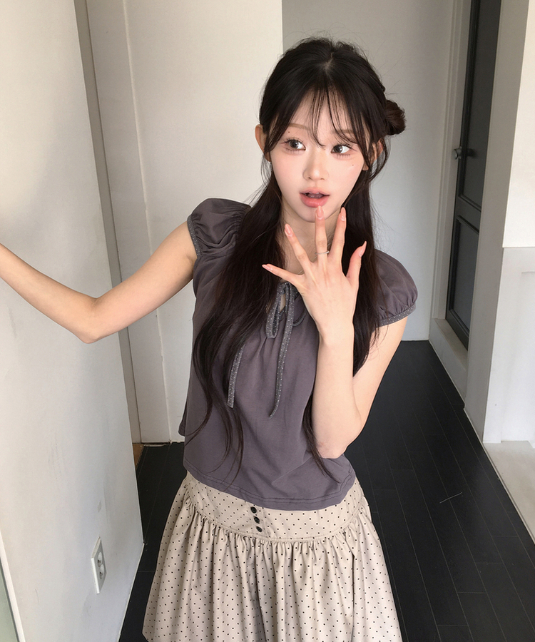 ドットパフTシャツ CHARCOAL