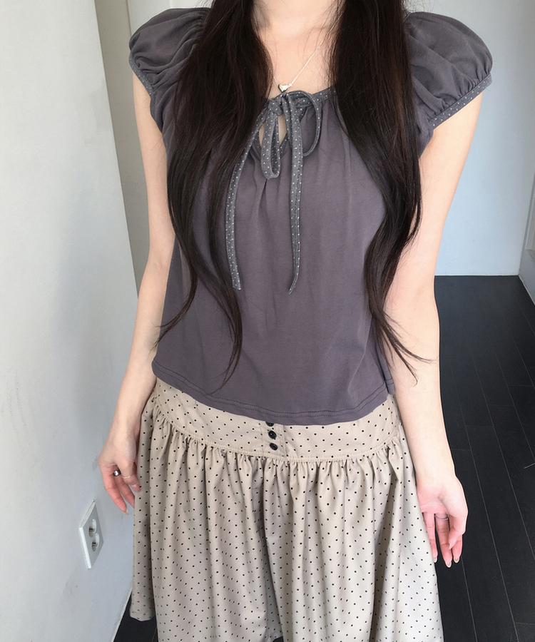 ドットパフTシャツ CHARCOAL