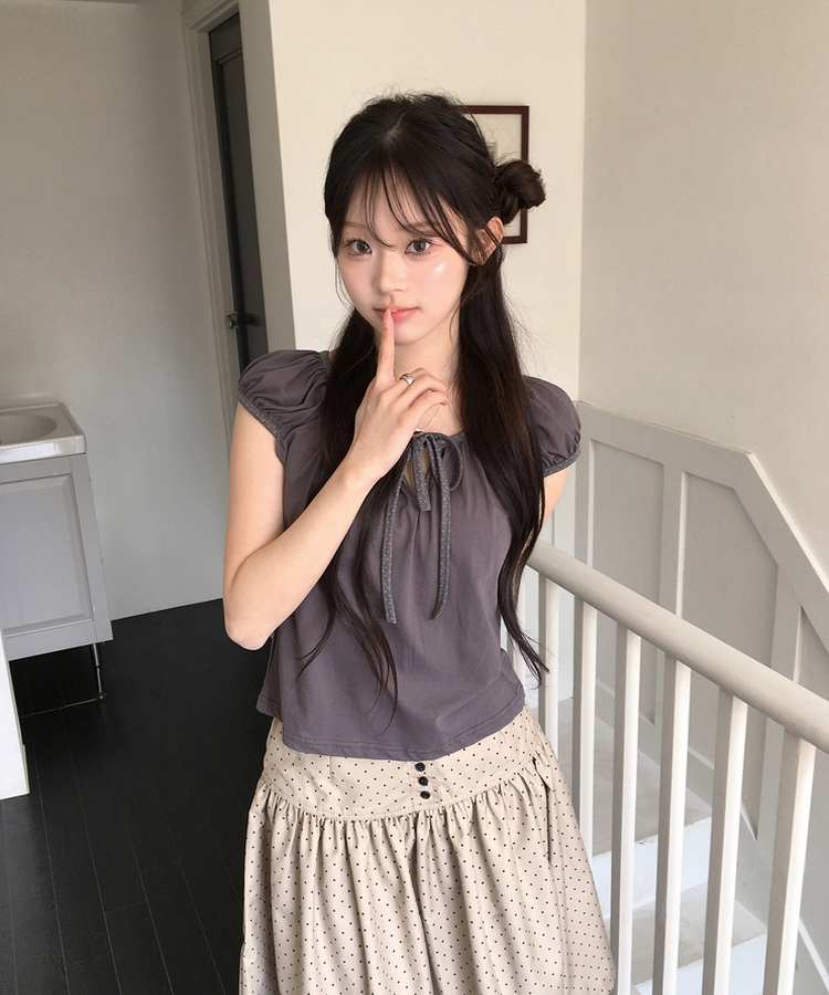 ドットパフTシャツ CHARCOAL