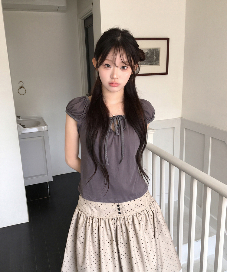 ドットパフTシャツ CHARCOAL