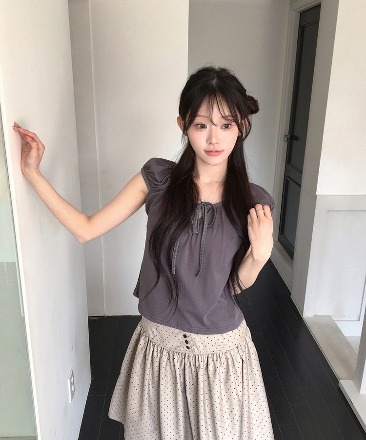 ドットパフTシャツ CHARCOAL