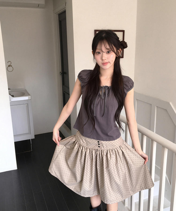 ドットパフTシャツ CHARCOAL