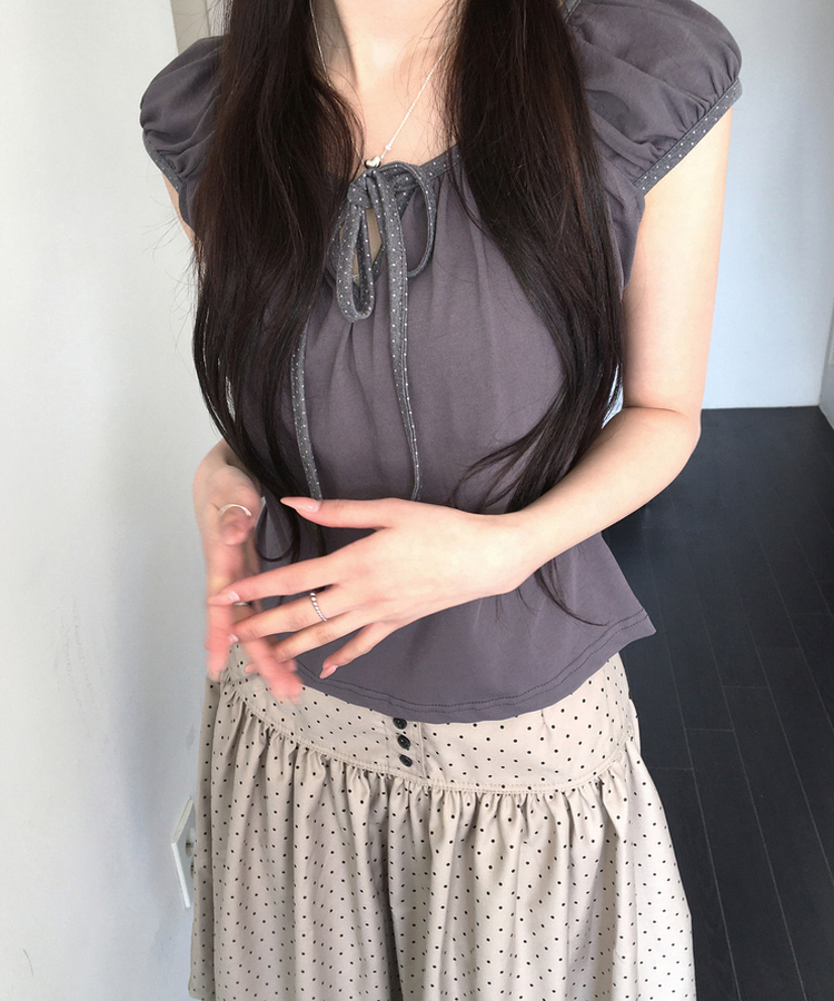 ドットパフTシャツ CHARCOAL