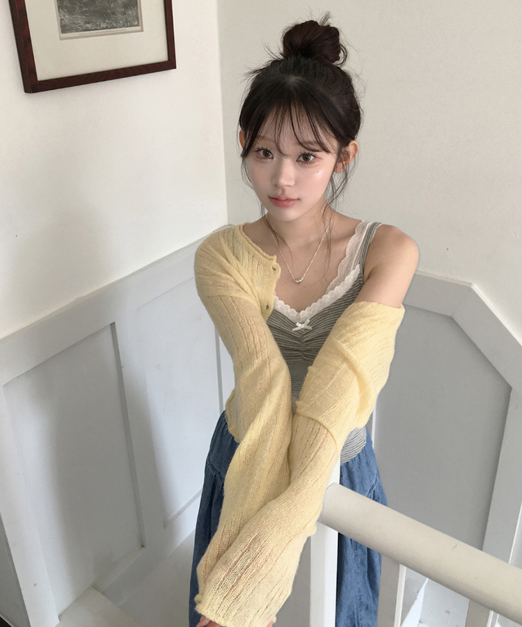 ガーリーカーディガン(6color) YELLOW