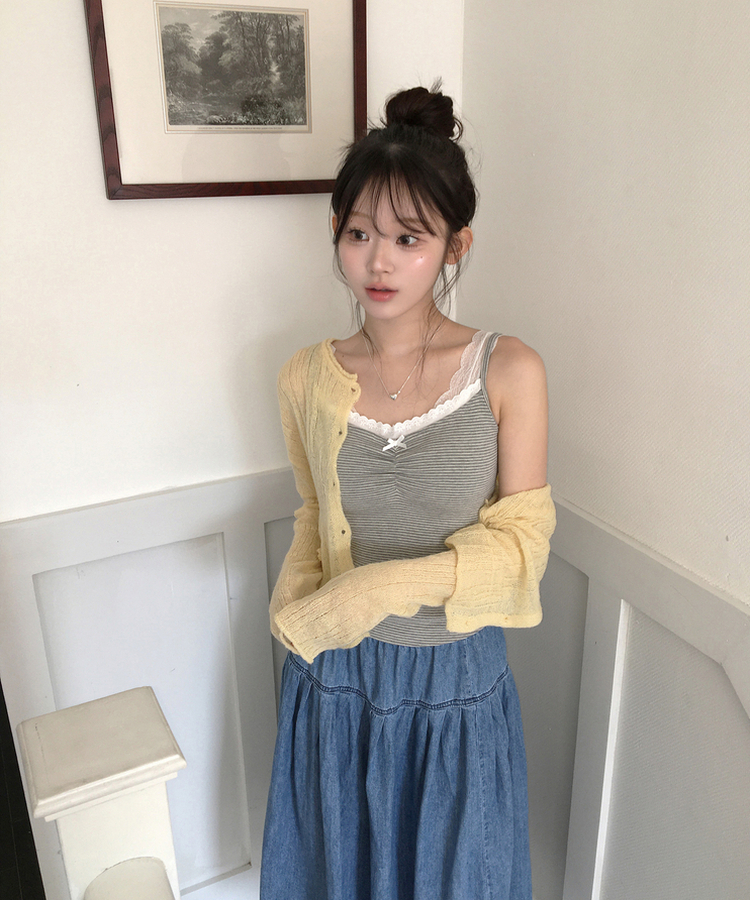 ガーリーカーディガン(6color) YELLOW