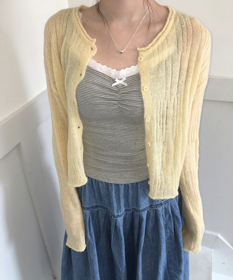 ガーリーカーディガン(6color) YELLOW