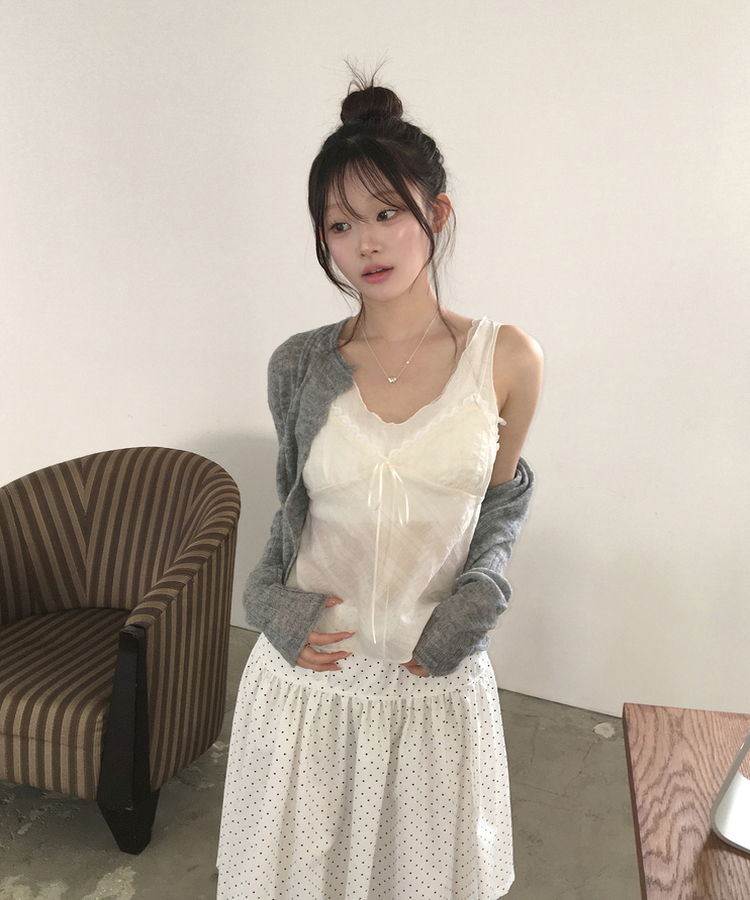 ガーリーカーディガン(6color) GREY
