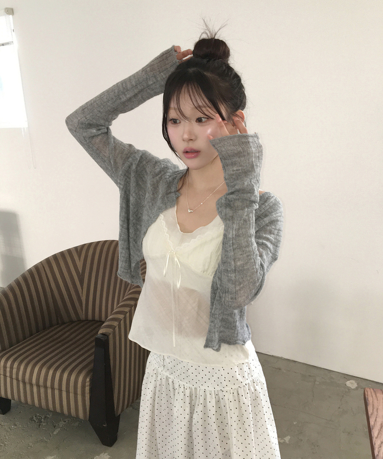 ガーリーカーディガン(6color) GREY