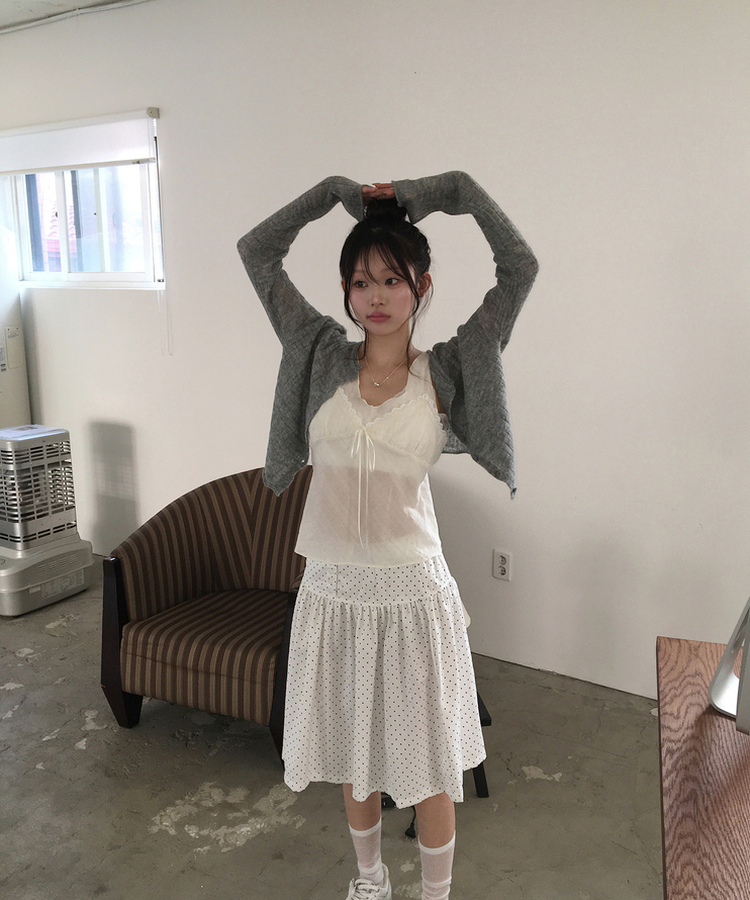 ガーリーカーディガン(6color) GREY
