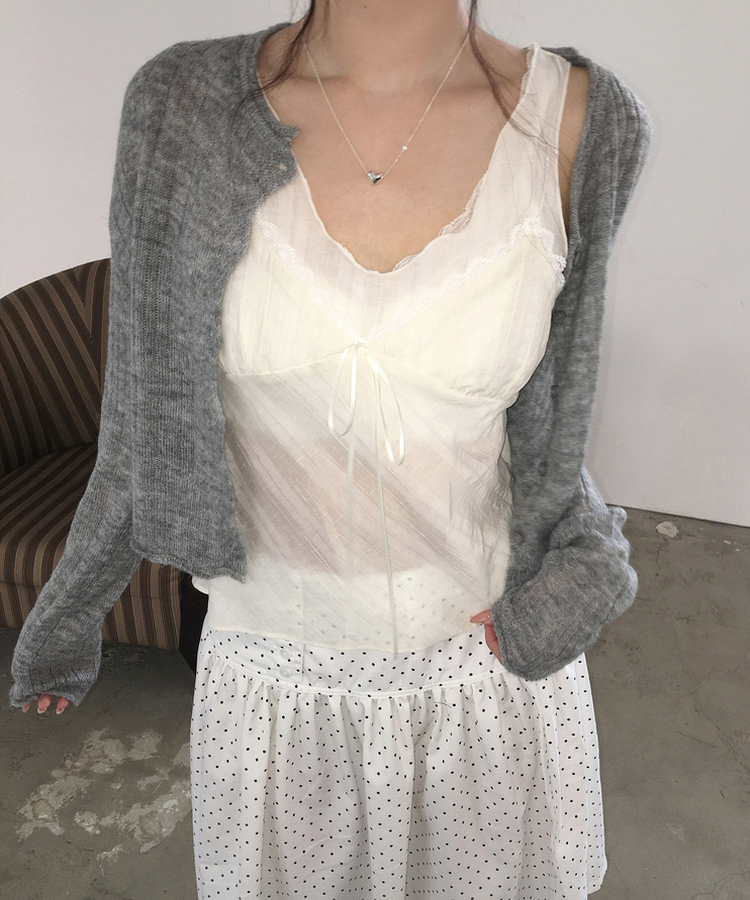 ガーリーカーディガン(6color) GREY