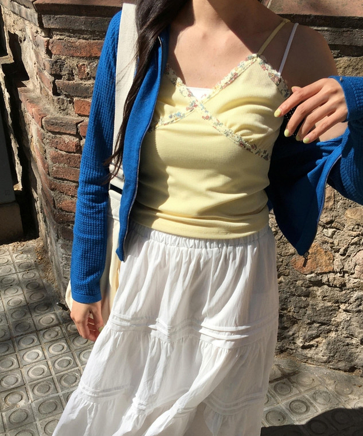 クロスフラワーキャミソール YELLOW