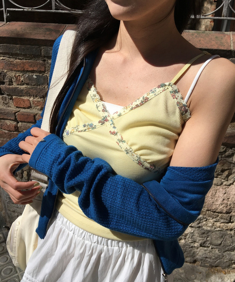 クロスフラワーキャミソール YELLOW