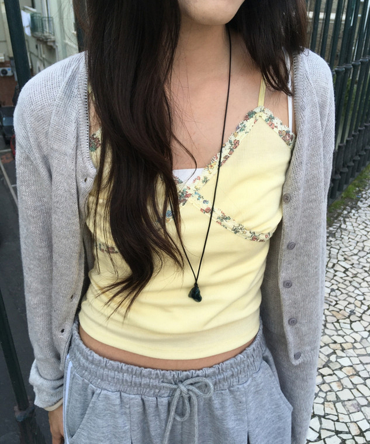 クロスフラワーキャミソール YELLOW