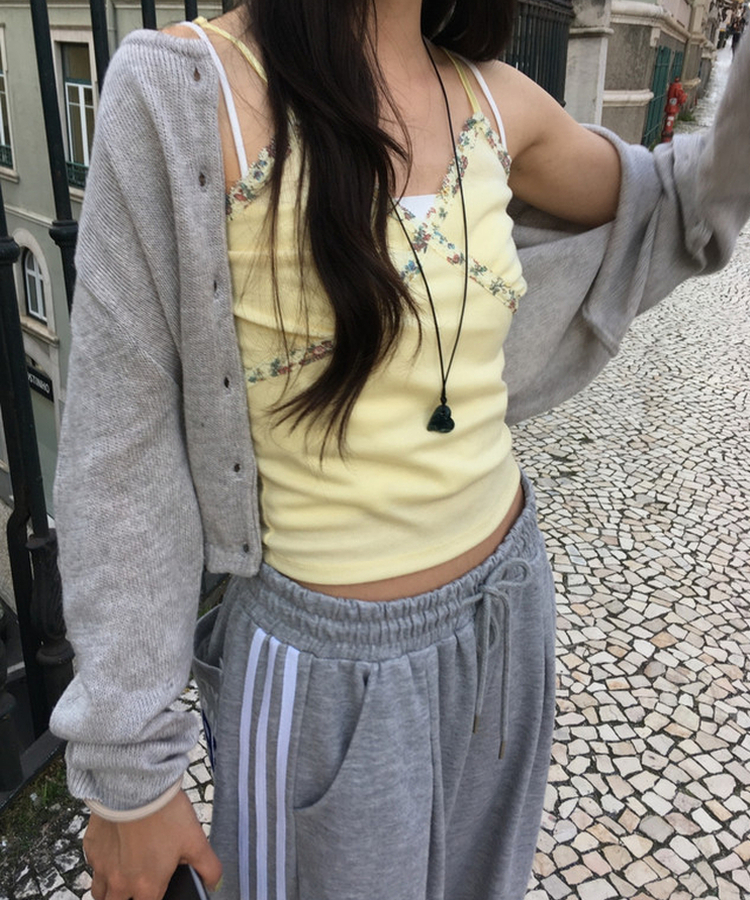 クロスフラワーキャミソール YELLOW