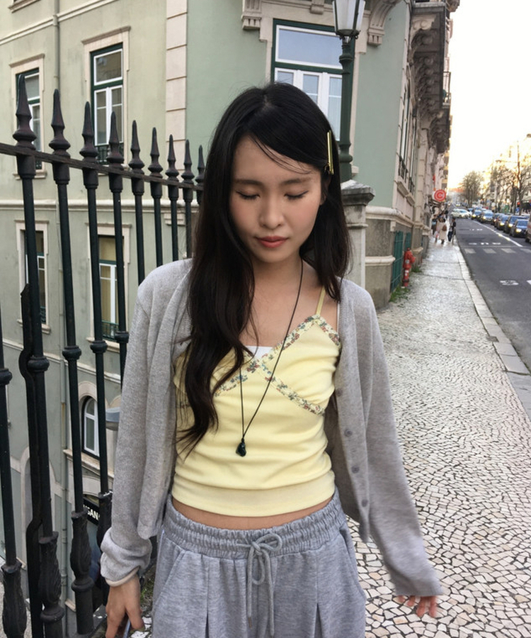 クロスフラワーキャミソール YELLOW