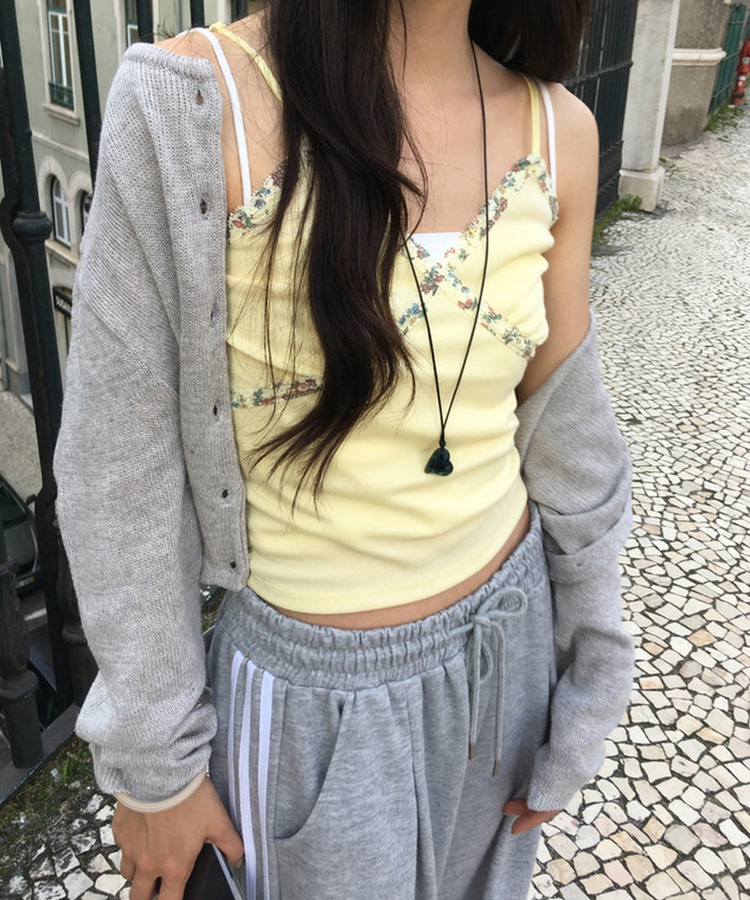 クロスフラワーキャミソール YELLOW