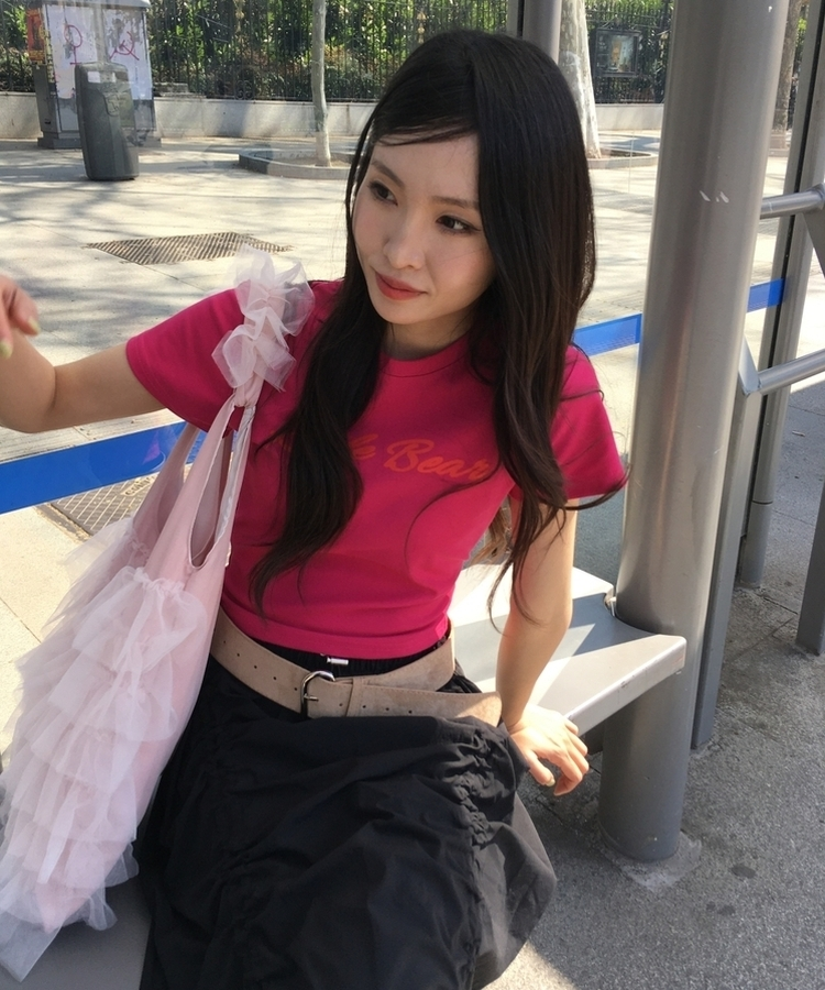 フリルレーストートバッグ PINK
