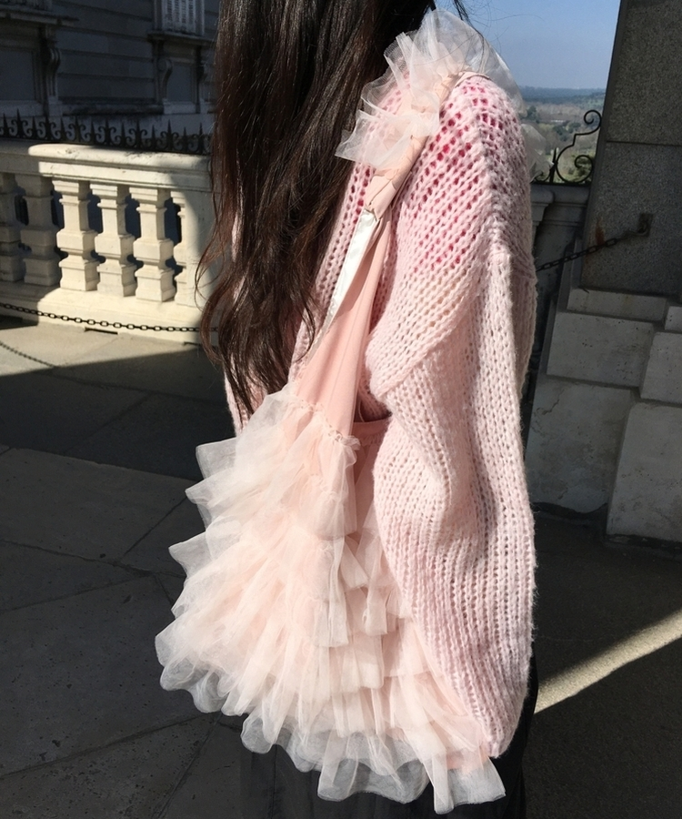 フリルレーストートバッグ PINK