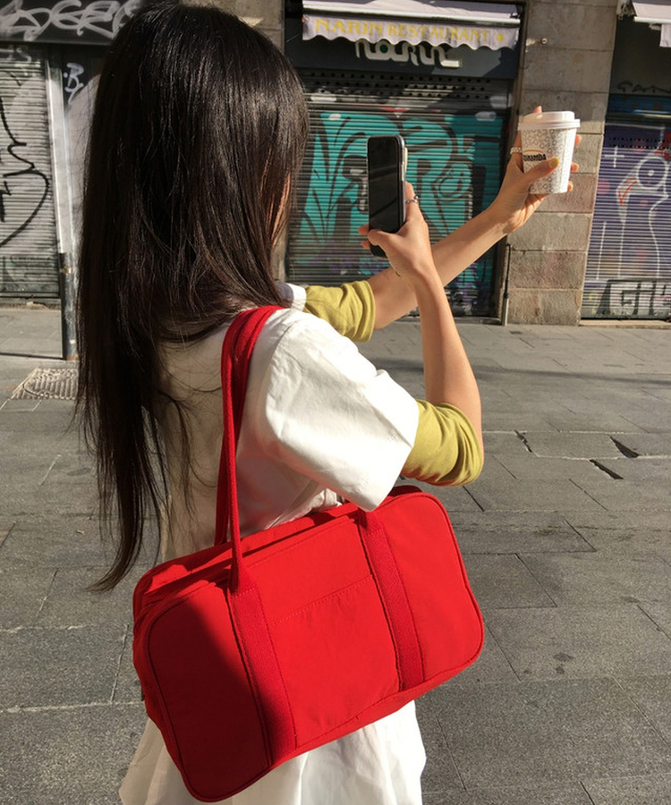 ナイロンカラーボストンバッグ(5color) RED