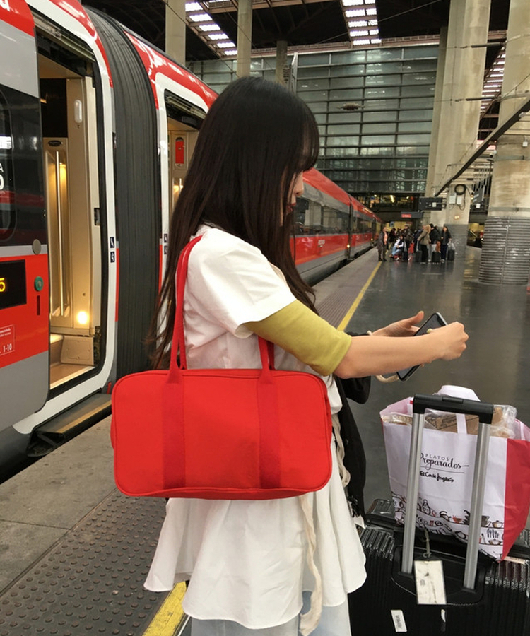 ナイロンカラーボストンバッグ(5color) RED