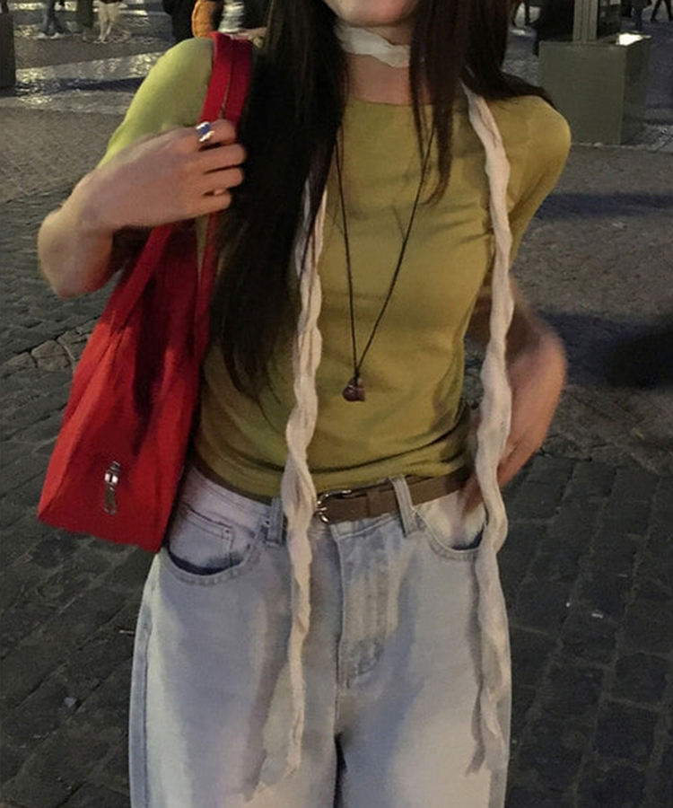 リングルシースルーロングスカーフ IVORY