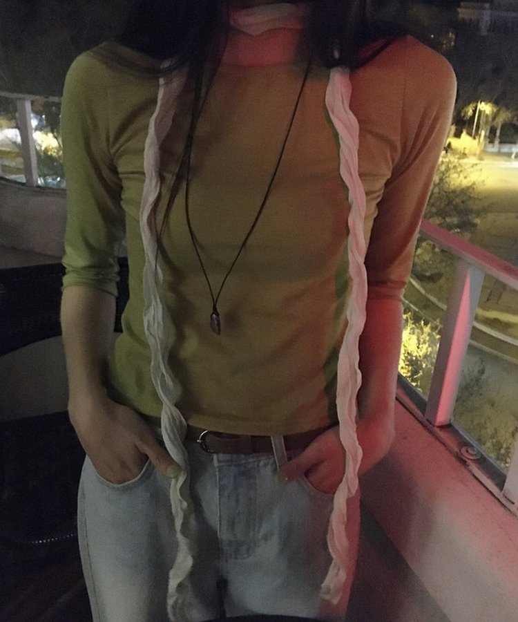 リングルシースルーロングスカーフ IVORY