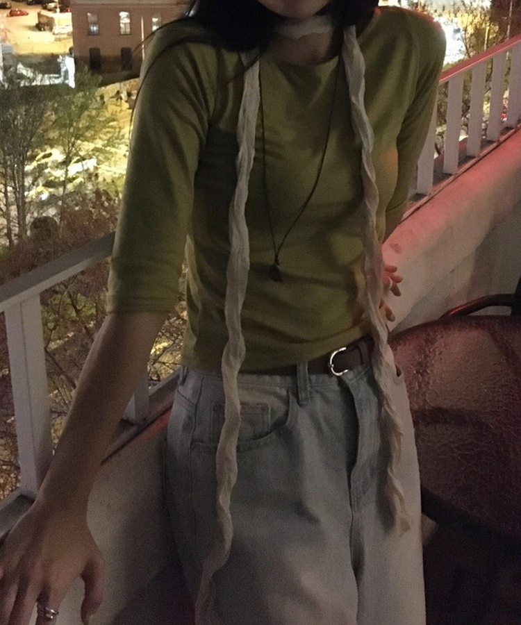 リングルシースルーロングスカーフ IVORY