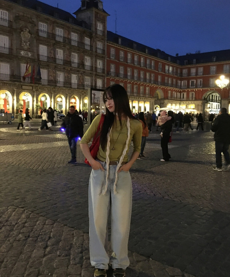 リングルシースルーロングスカーフ IVORY